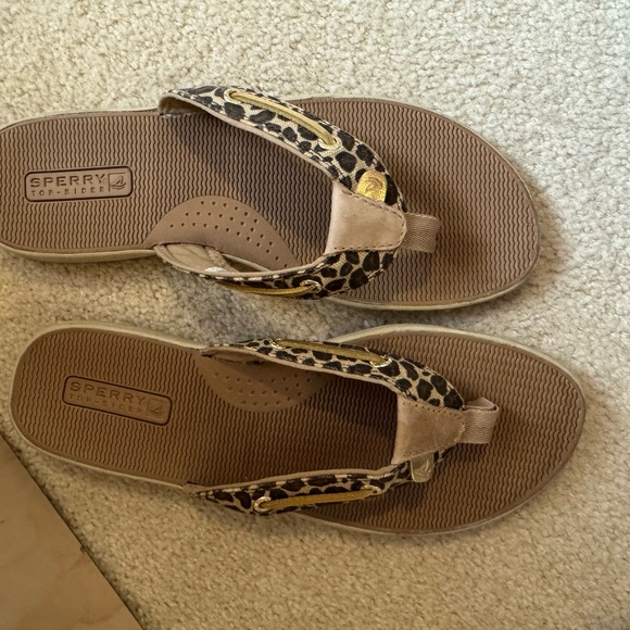Sperry Tan and Leopard Print Women's Sandals - Picture 3 of 5